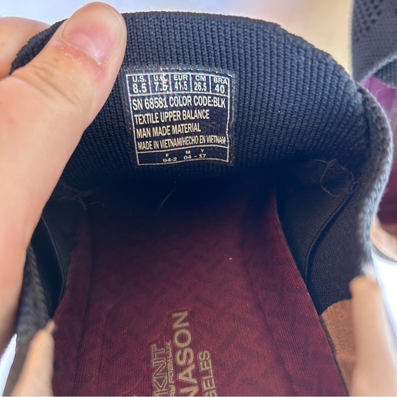 Men's Skechers x Mark Nason Bryson 8.5 Comfy Slip On Shoes / Black White / 68581 - Picture 7 of 9